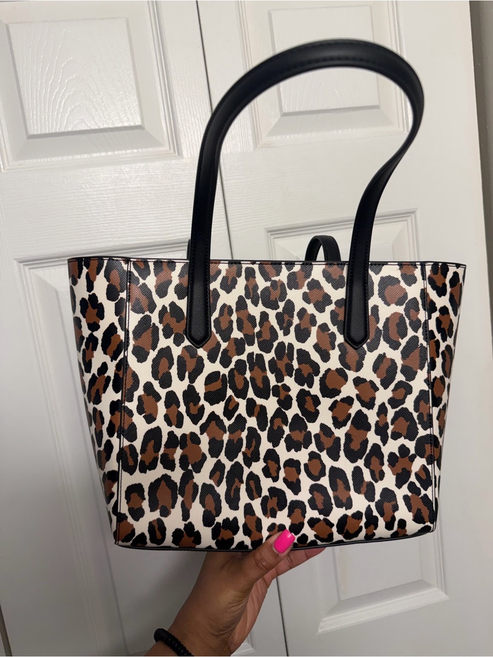 kate spade Leopard Print Tote in Brown, Black & Cream - Picture 2 of 4